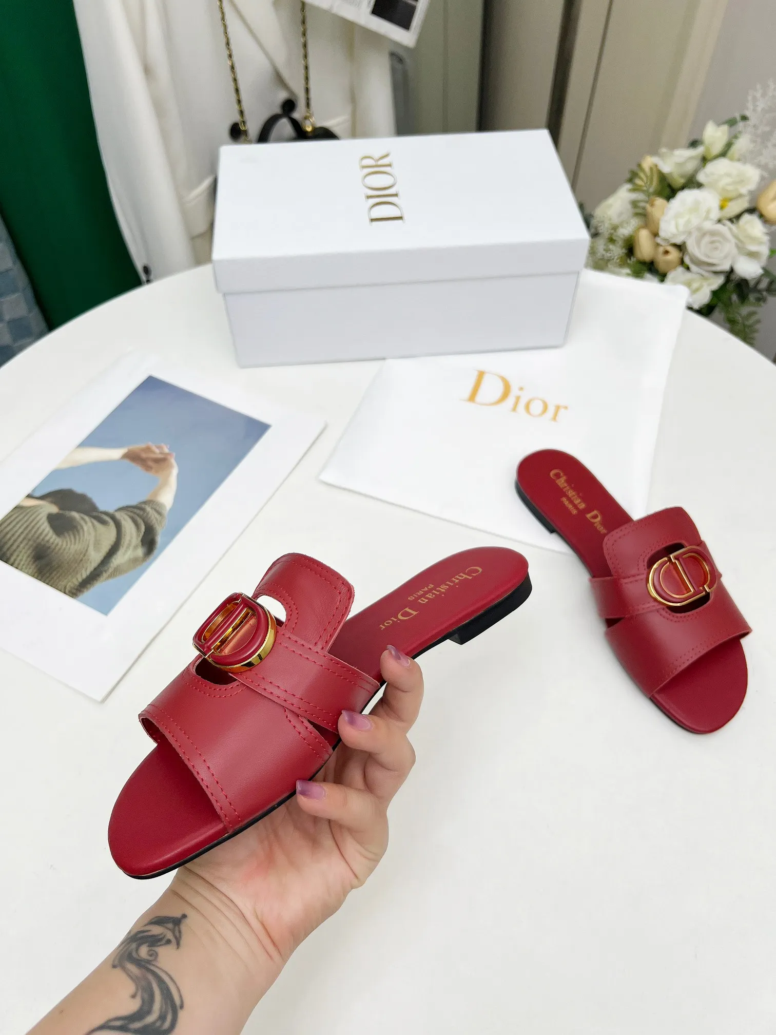 👟👟Ex-factory price 360👟👟 Genuine leather base +30 Dior spring and summer new model 6 colors optional code size 35-42